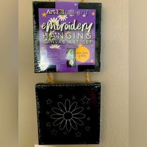 Embroidery Hanging Canvas Crafts, Two 
5” X 5” canvases with needle & thread NWT